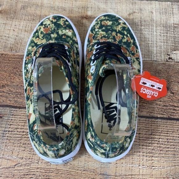 Vans Green Brown Abstract Print Low Top Skate Shoe - Picture 7 of 10